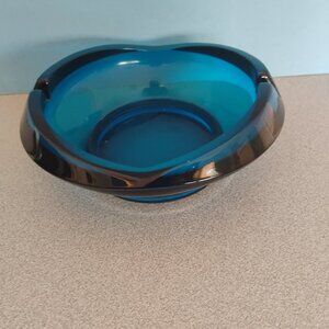 Viking Glass Bluenique Tulip Ashtray, MCM